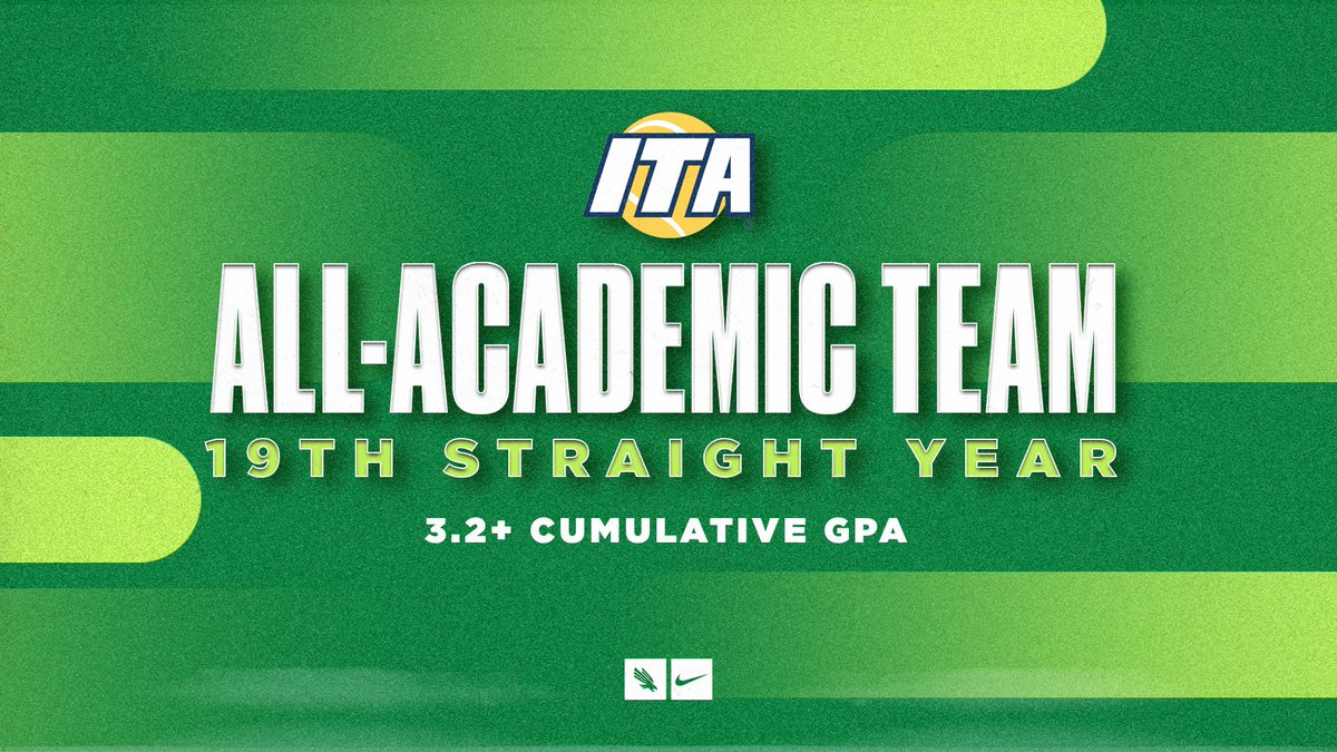 MeanGreenTennis's tweet image. MAKE IT 1️⃣9️⃣ STRAIGHT!
With an impressive 3️⃣.6️⃣8️⃣ team GPA, UNT has been named an @ITA_Tennis All-Academic Team for the 19th straight year!!
northtex.as/45aFSD7