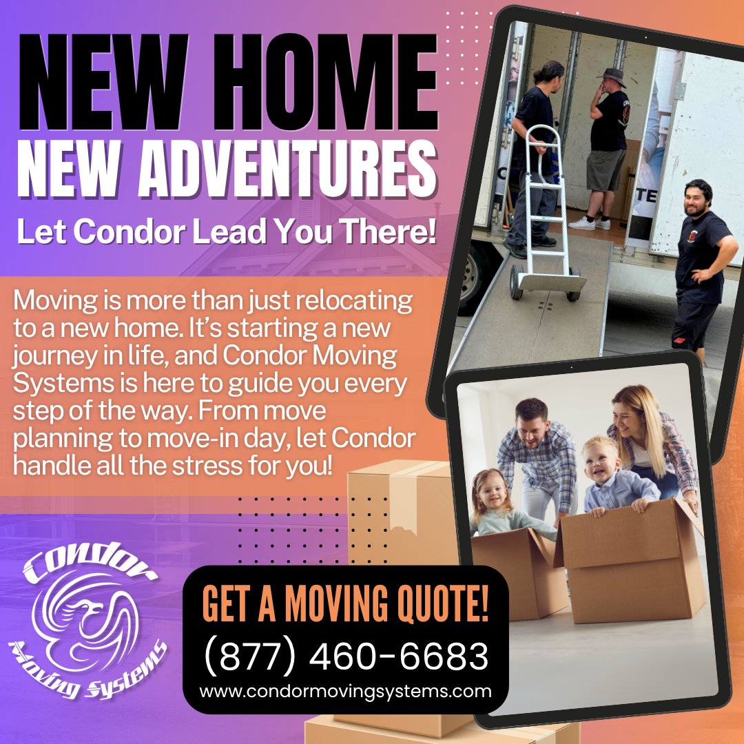 CondorMovingSys's tweet image. New home, new adventures! 🏡✨ Whether you're heading across Texas or just across town, moving marks the start of something new. Let go of the stress and focus on the excitement—your next chapter is waiting. 📦🛣️

📞 Call for a quote: (877) 460-6683
🌐 lnkd.in/gb-BTVxK