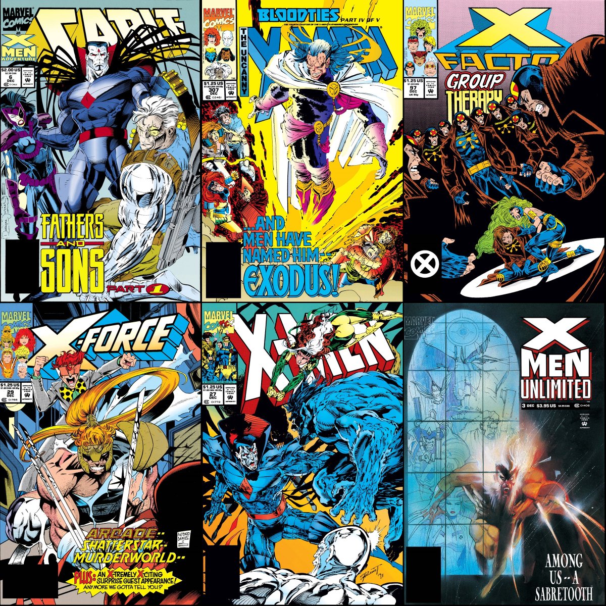 ClassicXMen's tweet image. X-books that were on sale with cover dates of December 1993.