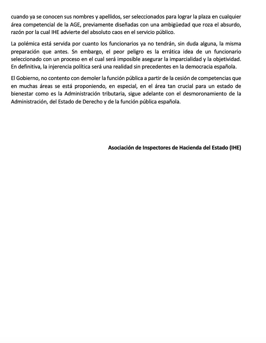 Inspectores_IHE's tweet image. 🗣️ 𝗣𝗮𝗿𝗲𝗰𝗲 𝗾𝘂𝗲 𝘀𝗲 𝗽𝗿𝗲𝘁𝗲𝗻𝗱𝗲 𝗱𝗲𝗺𝗼𝗹𝗲𝗿 𝗹𝗮 𝗔𝗱𝗺𝗶𝗻𝗶𝘀𝘁𝗿𝗮𝗰𝗶𝗼́𝗻 𝗽𝘂́𝗯𝗹𝗶𝗰𝗮 𝗮 𝘁𝗿𝗮𝘃𝗲́𝘀 𝗱𝗲 𝗹𝗮 𝗱𝗲𝗺𝗼𝗹𝗶𝗰𝗶𝗼́𝗻 𝗱𝗲𝗹 𝗰𝗮𝗽𝗶𝘁𝗮𝗹 𝗵𝘂𝗺𝗮𝗻𝗼
📑 Nuestro comunicado expresando nuestro rechazo a unos cambios en las…