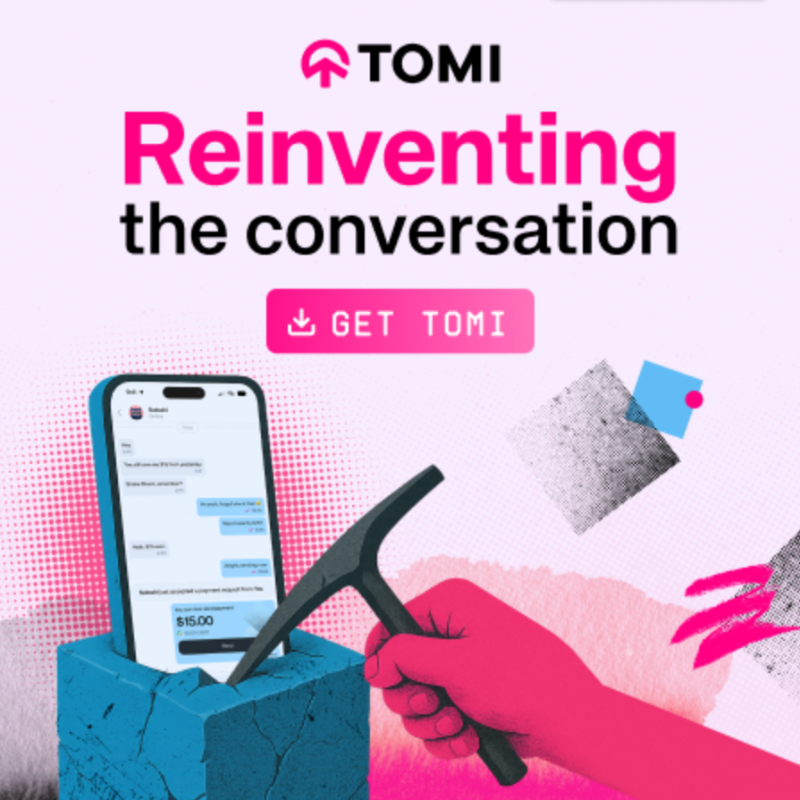 tomipioneers's tweet photo. No more bouncing between apps.
With TOMI, you can pay friends without ever leaving the chat.
Fast. Simple. Feels like messaging.