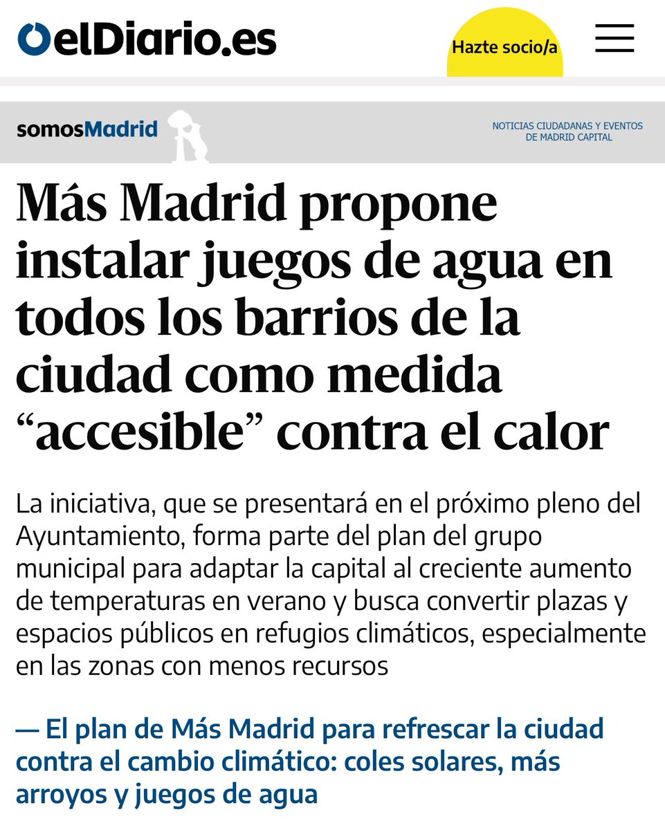 manuelabergerot's tweet image. Este junio ha sido el más caluroso de que hay registros, 3,6 °C más que años anteriores.
Desde el 16 de mayo llevamos 1.180 muertes por altas temperaturas.
El acceso a lugares fresquitos no puede, ahora menos que nunca, depender de tu barrio o tu cartera.