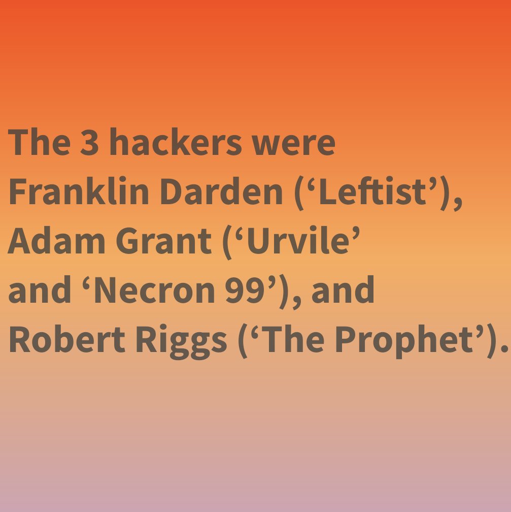 todayininfosec's tweet image. 1989: Known as the Atlanta Three case, 3 members of Legion of Doom were charged with hacking into BellSouth’s Telephone networks – possessing proprietary software and info, unauthorized intrusion, illegal possession of phone credit card #s with intent to defraud, and conspiracy.