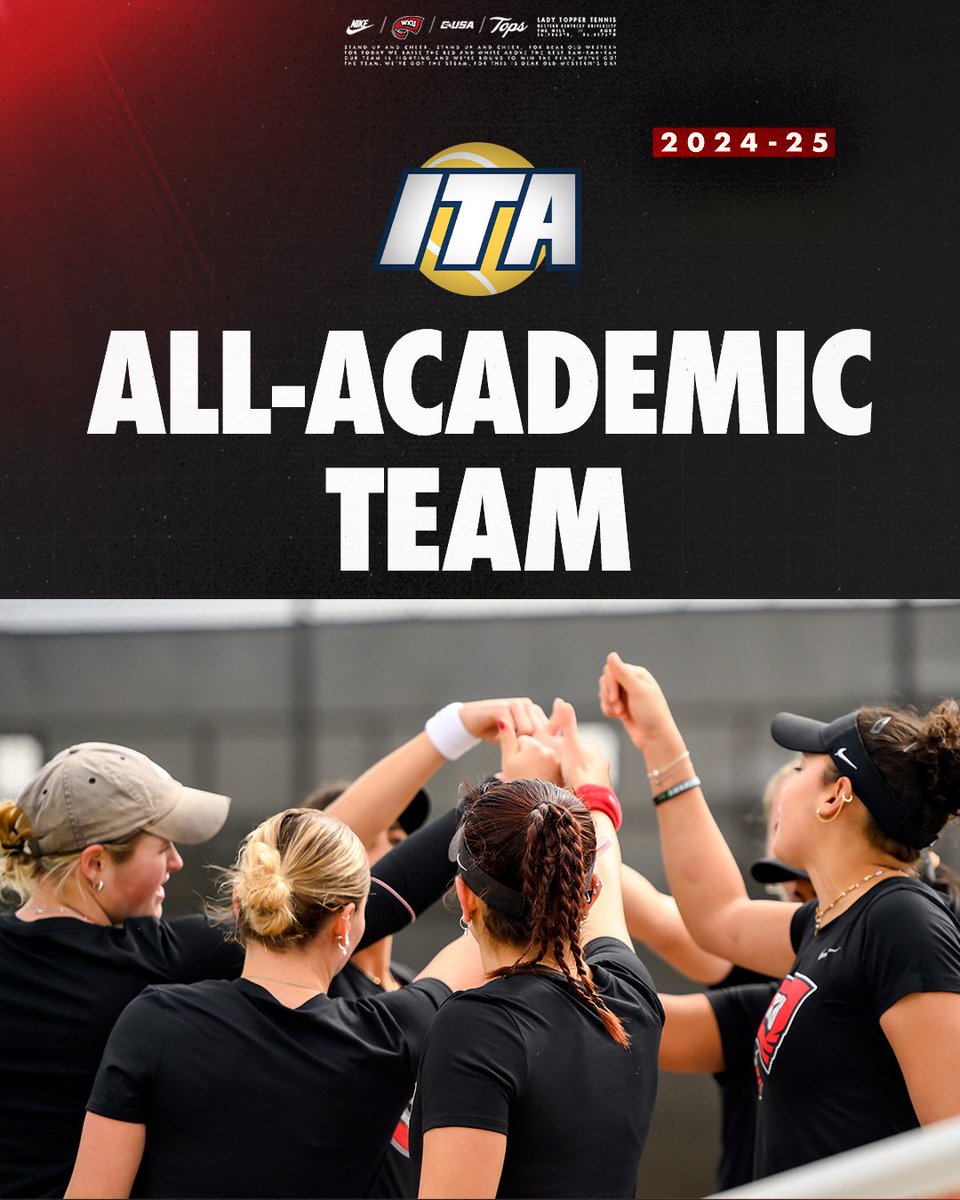 WKUTennis's tweet image. ๐๐๐ผ ๐ผ๐๐-๐ผ๐พ๐ผ๐ฟ๐๐๐๐พ ๐๐๐ผ๐ ๐
The Lady Toppers received ITA All-Academic Team honors for the sixth straight year!
๐ฒ wkusports.com/news/2025/7/21โฆ
#GoTops