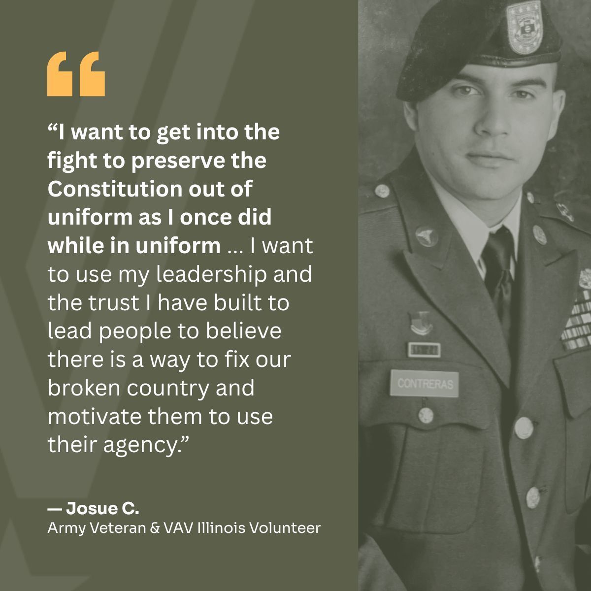 OperationVAV's tweet image. Leadership. Trust. Continued Service.
Veterans don’t sit on the sidelines—we lead the charge for real solutions. Our nationwide community of over 700 #veteran and military-connected volunteers are proof of that.
Join our mission today: buff.ly/VLSoKGl