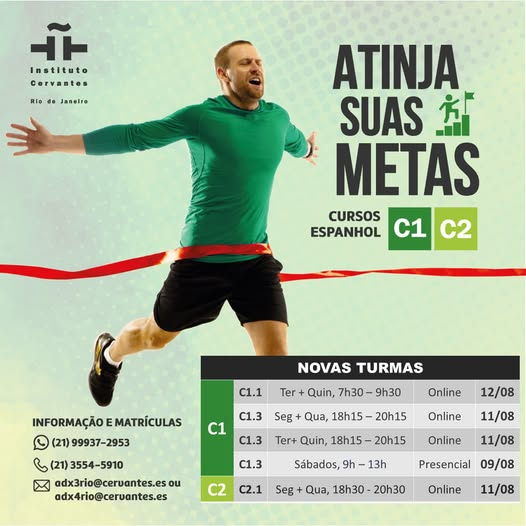 Instituto Cervantes Rio de Janeiro (@cervantesrio) on Twitter photo 🔔 Cursos de espanhol nível C1: conclua seu caminho na língua com a instituição oficial do Governo da Espanha!
📧 adx3rio@cervantes.es
📲 WhatsApp: 21 99937-2953
☎️ Tel: 21 3554-5910
#Espanhol #Curso #ICRJ #CervantesRio #InstitutoCervantes 🔔 Cursos de espanhol nível C1: conclua seu caminho na língua com a instituição oficial do Governo da Espanha!
📧 adx3rio@cervantes.es
📲 WhatsApp: 21 99937-2953
☎️ Tel: 21 3554-5910
#Espanhol #Curso #ICRJ #CervantesRio #InstitutoCervantes