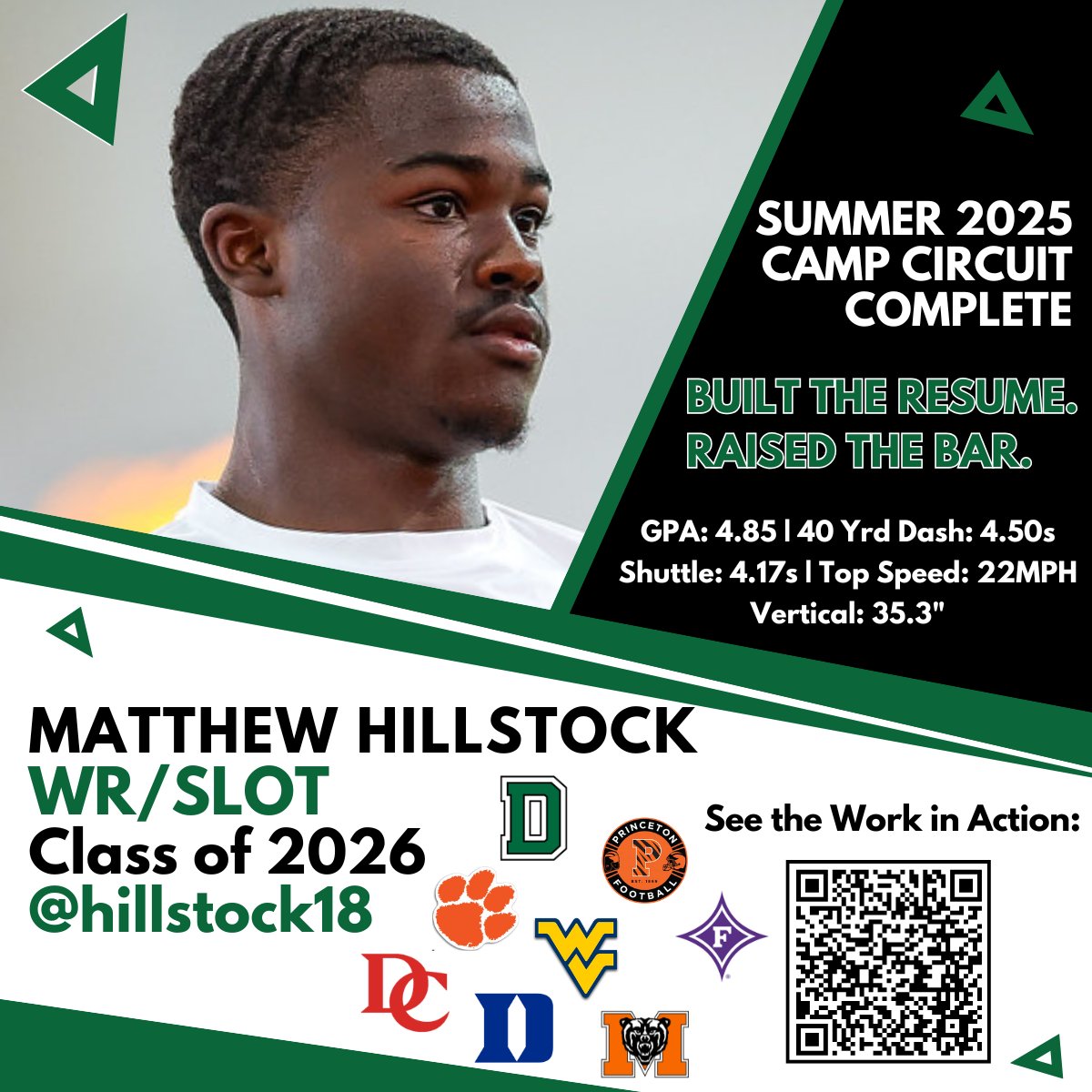 Matthew Hillstock (@hillstock18) on Twitter photo Built the résumé. Raised the bar. Still working.
These are my best numbers from this summer—Speed. Progress. Every workout, every camp, every rep—it’s all in the details. Grateful for the growth.
<a href="/CoachSHouston1/">Sam Houston</a> <a href="/CoachHMartin/">Holden Martin</a> <a href="/MattStackSr1/">Coach Stack Sr.</a> <a href="/FootballEasley/">Easley Football</a> <a href="/theeugenejolley/">Coach Eugene Jolley</a> Built the résumé. Raised the bar. Still working.
These are my best numbers from this summer—Speed. Progress. Every workout, every camp, every rep—it’s all in the details. Grateful for the growth.
<a href="/CoachSHouston1/">Sam Houston</a> <a href="/CoachHMartin/">Holden Martin</a> <a href="/MattStackSr1/">Coach Stack Sr.</a> <a href="/FootballEasley/">Easley Football</a> <a href="/theeugenejolley/">Coach Eugene Jolley</a>