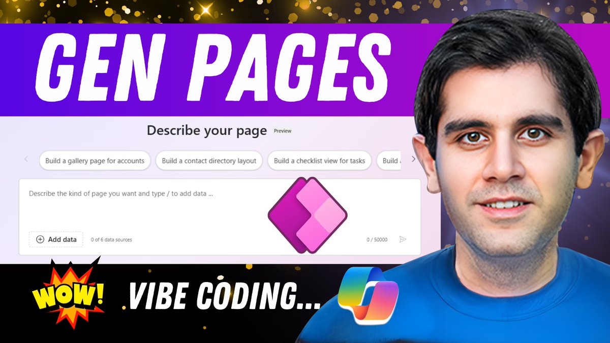 📢 Introducing Generative Pages in Power Apps!

Simply describe what you need and watch your App come to life in seconds

🎥 Watch: youtu.be/CVjh8uaNCNI

✔️ Build pages with prompts
✔️ Instantly generate React code

#PowerApps #LowCode #AI #PowerPlatform