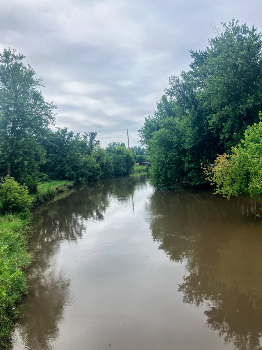 jdubqca's tweet image. Riding across swollen &amp;amp; muddy Indian Creek on Otis Road #cycling #cedarrapids