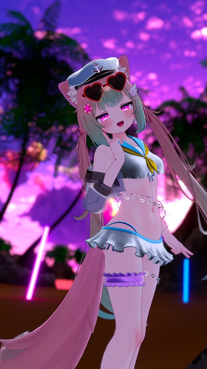 #RabbitLuvit さんのキャンペーンでいただいたマリンセーラー水着です。ジャケットなどでいろんな着方もできて可愛いです。ありがとうございます！