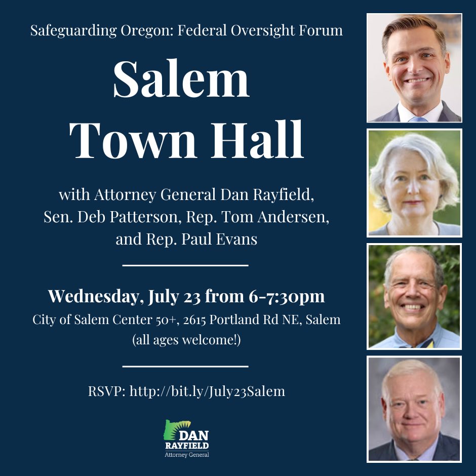 AGDanRayfield's tweet image. Our Salem town hall is just two days away!
RSVP today: bit.ly/July23Salem