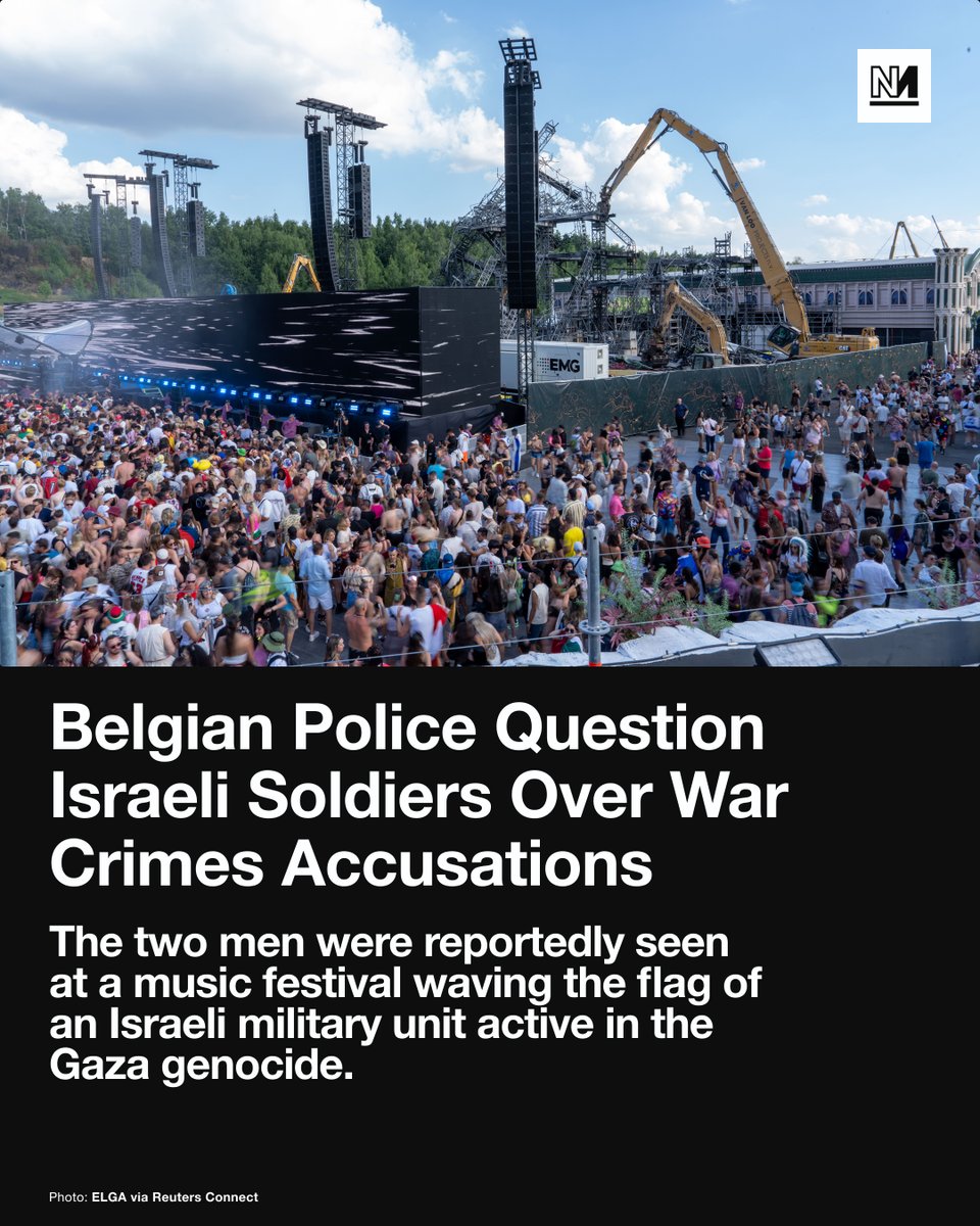 novaramedia's tweet image. Belgian police have said they questioned two Israeli men at Tomorrowland music festival near Antwerp over accusations of war crimes in Gaza.
The pair were identified by pro-Palestinian groups as soldiers involved in alleged violations of international law. They were briefly…