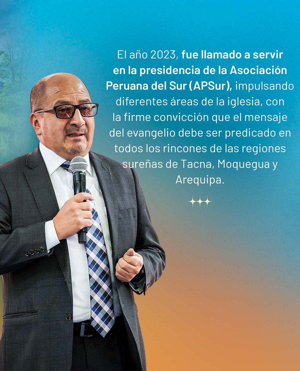 AdventistasUPS's tweet photo. 👤¿Quién es el nuevo presidente de la Iglesia Adventista en el sur del Perú?⛪️🇵🇪💬 El Pr. Edinson Vásquez asume este gran desafío con fe y pasión por la misión. 🙏✨

Conoce su origen, su trayectoria y su visión para que el evangelio llegue a más personas.🙌📖

#AdventistasUPS https://t.co/DOyiVpoCl4