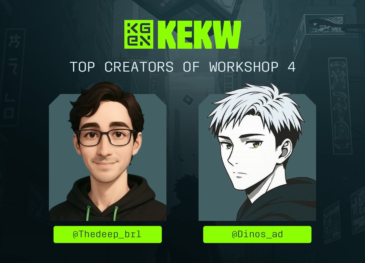 KGeN_Community's tweet image. These two are ready to take their content to the next level!💸
They heard @0xAmberBella talk about content strategy and monetization, and they took notes!
Congratulations @Thedeep_brl and @dinos_ad on winning the KEKW week 4 creator contest!