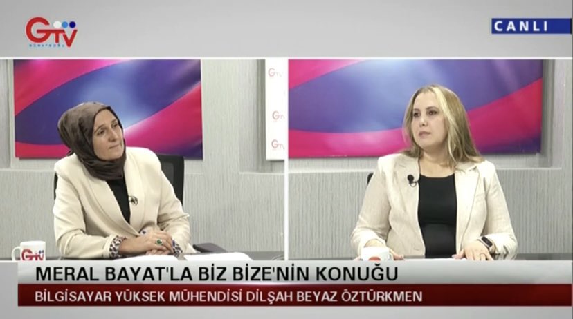 An itibarıyla güneydoğu Tv’de Meral Bayat‘la biz bize programının canlı yayın konuğu bilgisayar yüksek mühendisi Dilşah Beyaz Öztürkmen sakın kaçırmayın. <a href="/MeralBayat63/">Meral Bayat</a> <a href="/Dilsahozturkmen/">Dilşah BEYAZ ÖZTÜRKMEN🇹🇷</a>