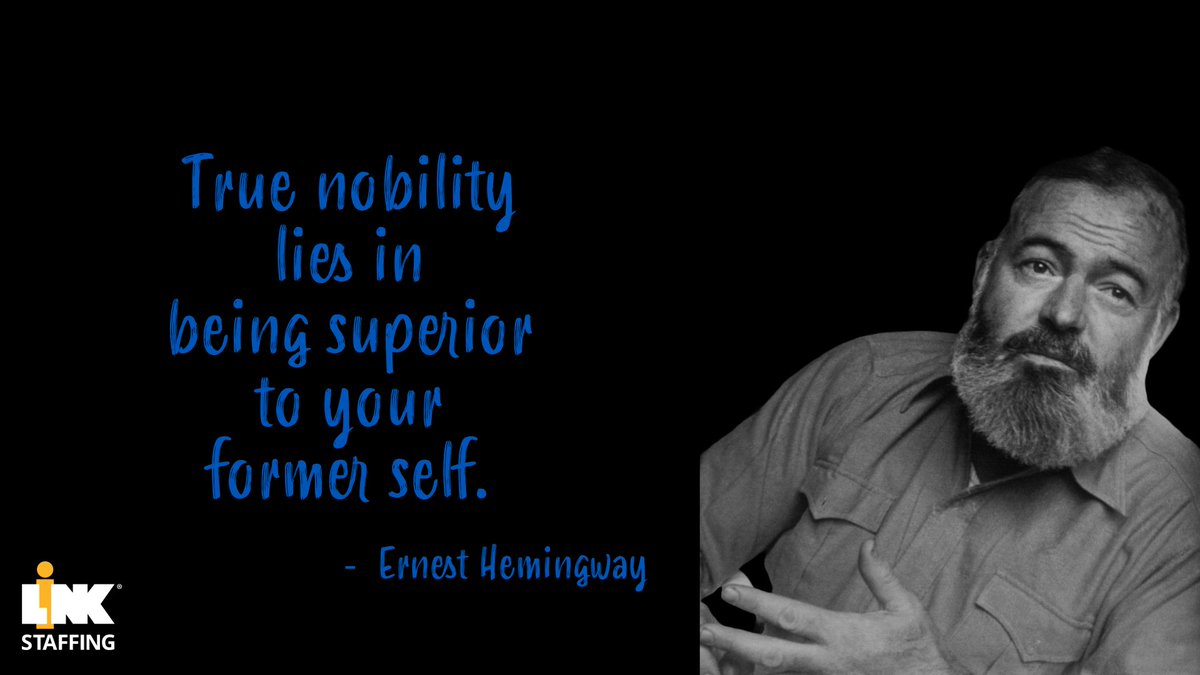 Growth is about how we evolve, challenge, and better ourselves each day.Hemingway reminds us: the most powerful competition is who we were yesterday.
How are you growing into a better version of yourself this week?
#LinkJobs #LinkValues #SelfImprovement #StaffingSolutions