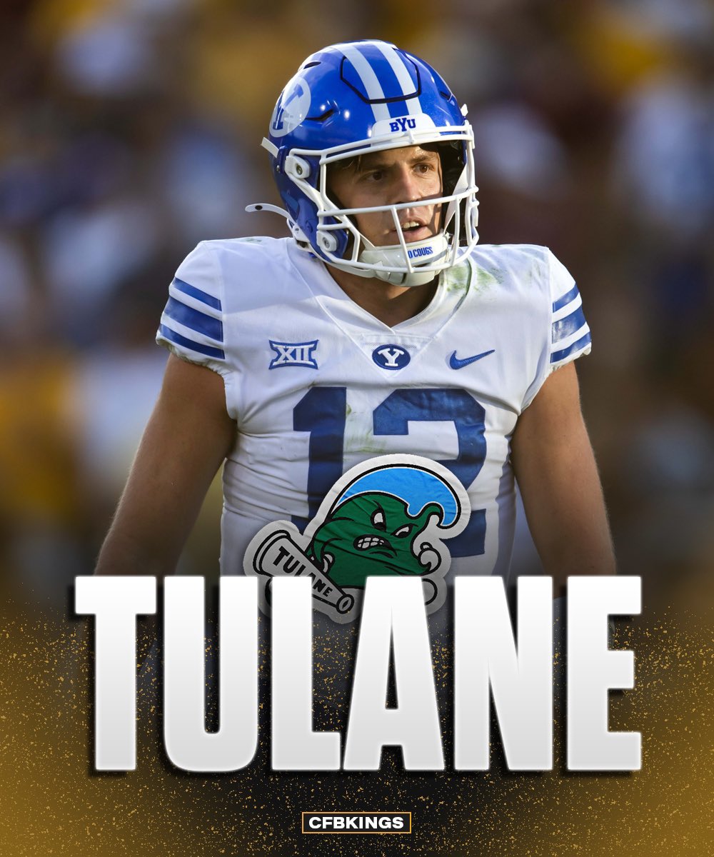 CFBKings's tweet image. BREAKING: BYU quarterback Jake Retzlaff has committed to Tulane 👀
The decision comes after Retzlaff violated BYU’s Honor Code and had to leave the school.
Retzlaff accounted for 3,364 total yards and 26 total TDs for the Cougars last season.