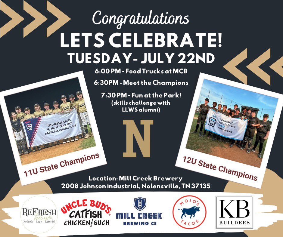 NolensvilleLLB's tweet image. Looking forward to a fun night celebrating these two teams!
