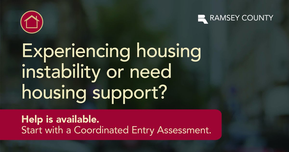 RamseyCounty's tweet image. Not sure where to turn for housing assistance? Start with an assessment. More info at ramseycounty.us/Housing.