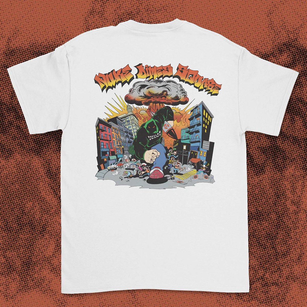 Jake_Hanrahan's tweet image. 👕 Vocal fry: "It's like praxis, but it's also like, cocaine, Do you know what I mean?"
New @PopularFront_ t-shirt, designed by legendary hardcore band artist Jon Mayo.
NUKE DIMES SQUARE: popularfront.shop/products/nuke-…
