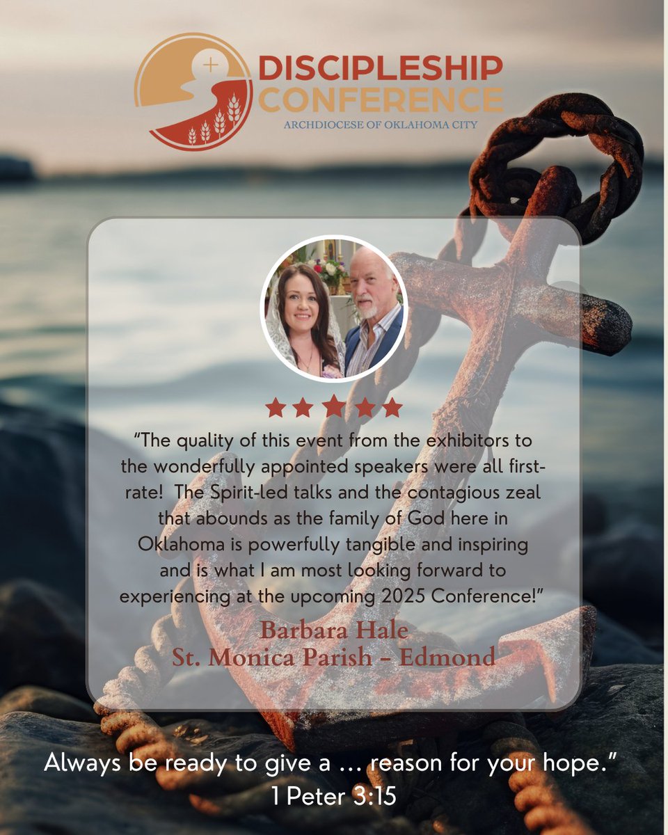 Today is the LAST DAY to register for the 2025 Discipleship Conference!

Don’t miss this powerful opportunity to grow in faith and mission with Catholics across the archdiocese. Visit okdisciple.org.

“The Spirit-led talks and the contagious zeal that abounds as the