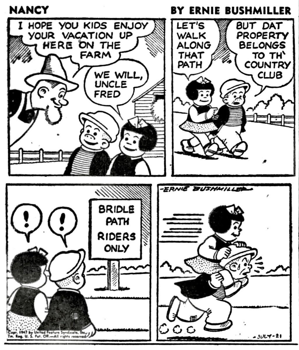 JohnnyCallicutt's tweet image. Nancy By Ernie Bushmiller
July 21,1947