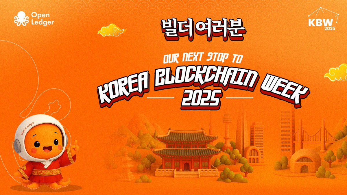 안녕 🐙 패밀리
OpenLedger is heading to Korea Blockchain Week 2025 as a major sponsor, shaping what’s next.

Our core contributor <a href="/Ramkumartweet/">Ram</a> will be speaking at <a href="/kbwofficial/">#KBW</a>, diving into - The AI Intelligence behind every Attribution 

Catch us in Seoul, Octo is already