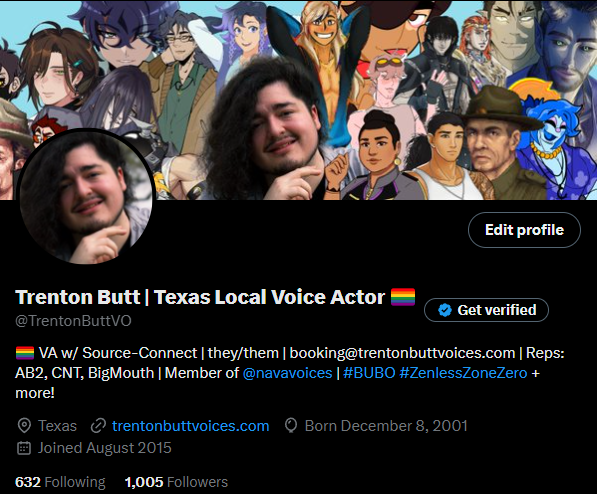 TrentonButtVO's tweet image. Wow, 1000! I'm officially a niche internet nano-micro-celebrity! Thanks, y'all!