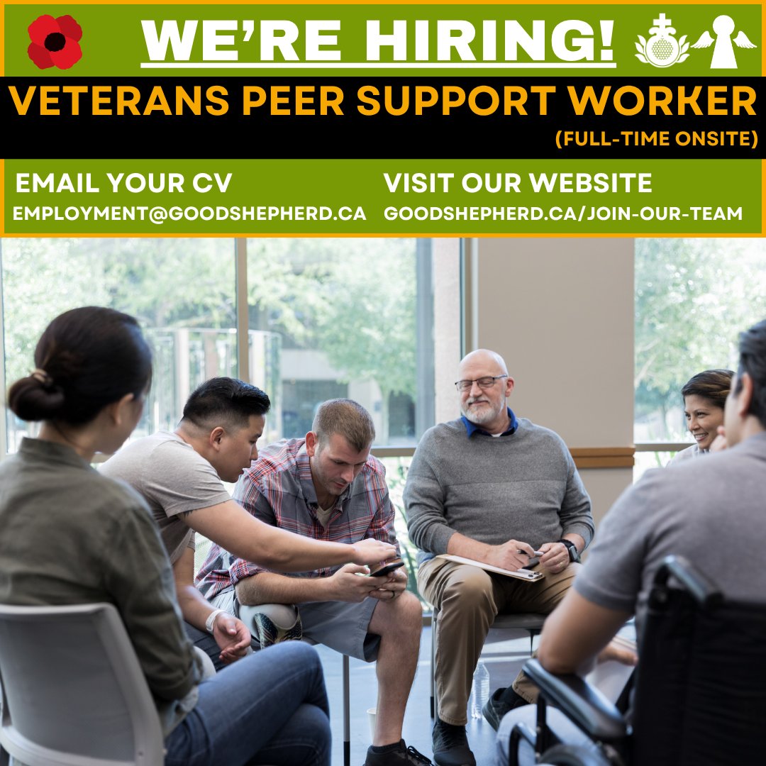 GoodShepherd-Toronto (@goodshepherd_to) on Twitter photo ⚠ #JobAlert ⚠ <a href="/goodshepherd_to/">GoodShepherd-Toronto</a> is hiring a F/T onsite Veterans Peer Support Worker. Focus of role is providing peer support to clients of Homeless Veterans Program. Candidates MUST have lived experience as a Veteran. To apply visit goodshepherd.ca/join-our-team ⚠ #JobAlert ⚠ <a href="/goodshepherd_to/">GoodShepherd-Toronto</a> is hiring a F/T onsite Veterans Peer Support Worker. Focus of role is providing peer support to clients of Homeless Veterans Program. Candidates MUST have lived experience as a Veteran. To apply visit goodshepherd.ca/join-our-team