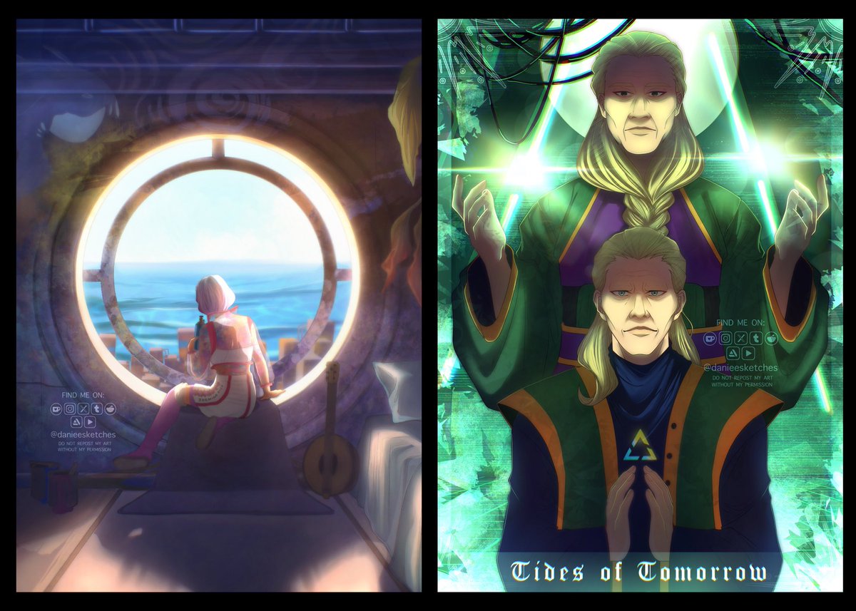 danieesketches's tweet image. These aren’t even all of the Tides of Tomorrow illustrations I’ve created, but seeing them all side by side is a beautiful timeline of my thought processes and ideas over the past year.

Here’s to more inspiration in the future! 🌊

#tidesoftomorrow #digixart #danieesketches