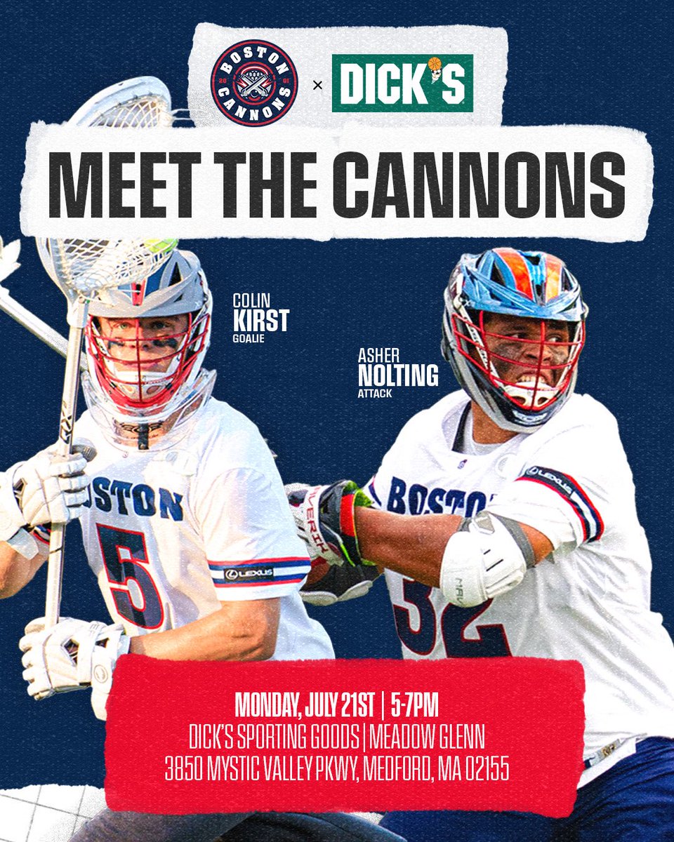PLLCannons's tweet image. Hey Boston!
Meet @asher_nolting & @KirstColin TONIGHT for a special autograph session at @DICKS — 5-7pm ET