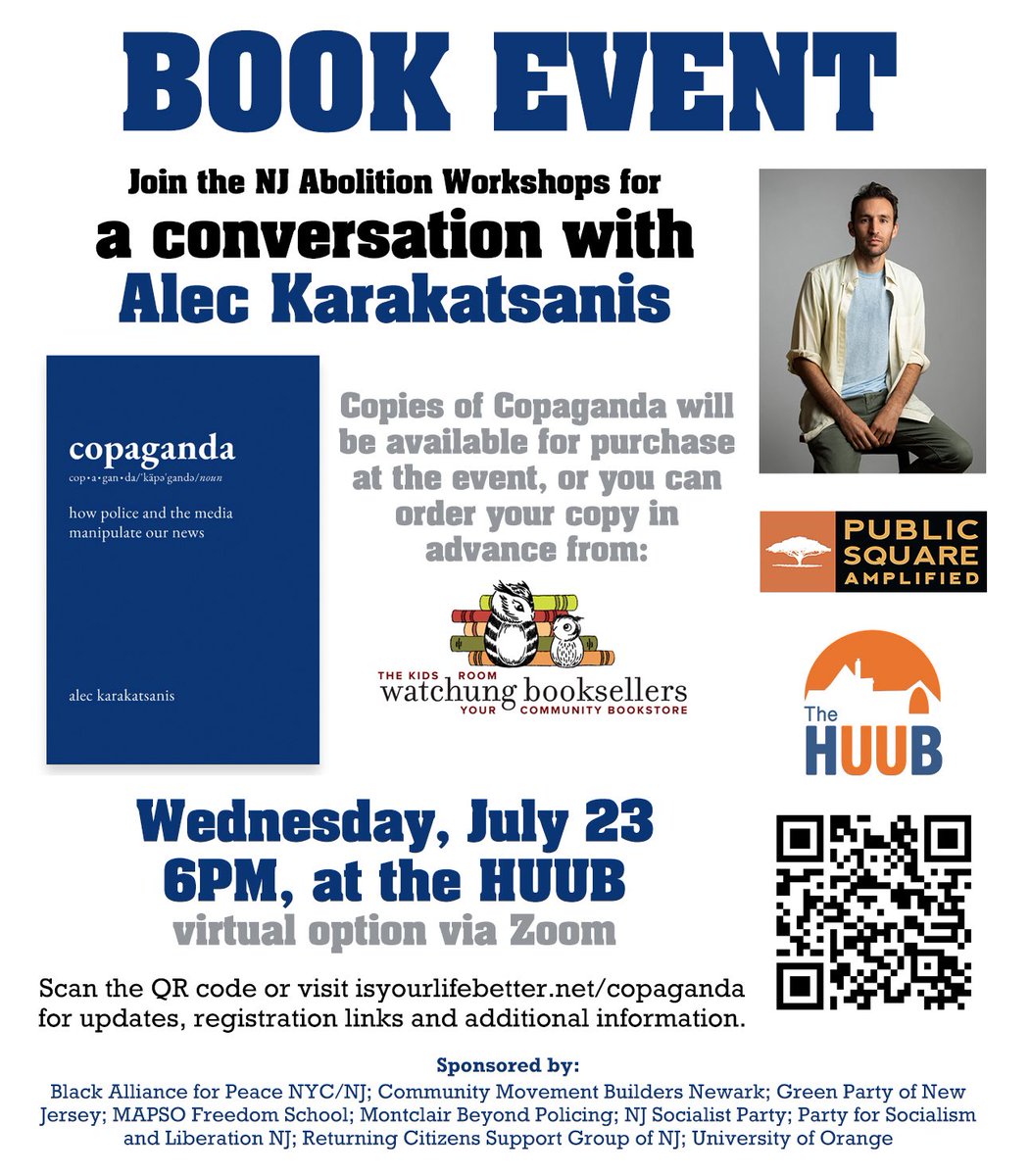 isyourlifebett1's tweet image. Very much looking forward to this conversation on Wednesday with @equalityAlec in Orange, NJ. Join on Zoom or join in person at the HUUB but don’t miss out. Follow the QR code to register!