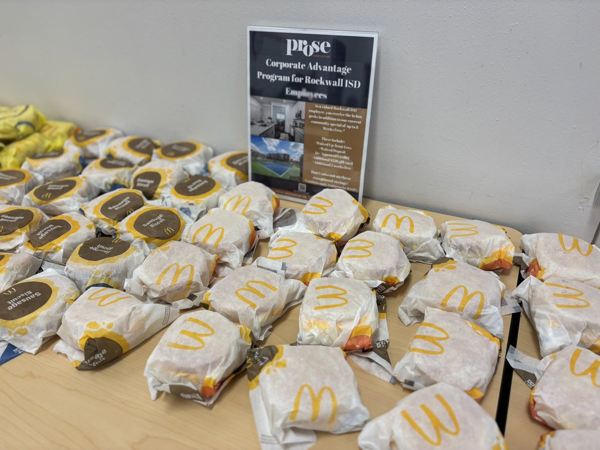 RockwallISD_HR's tweet image. Our final big group New Employee Orientation of the summer! Welcome to @rockwallschools! Best school district in TX!
Thank you again to Prose Greenbriar for sponsoring today’s orientation!