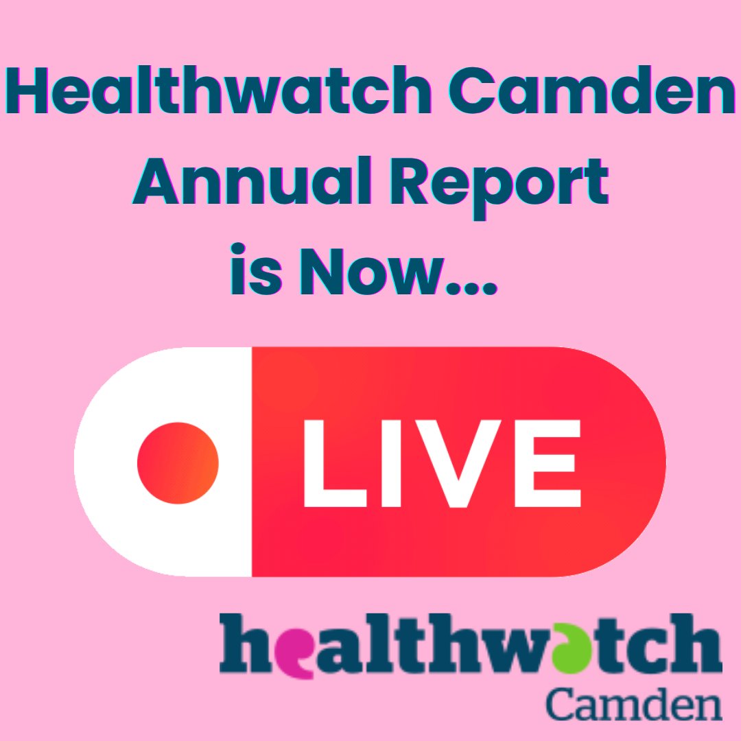 Our Annual Report for 2024/2025 is now live. We'd like to take this opportunity to say a big thank you to the 1,746 residents who shared their experiences of local services with us. We also reached over 284K people through our campaigns. To download: healthwatchcamden.co.uk/reports/annual…