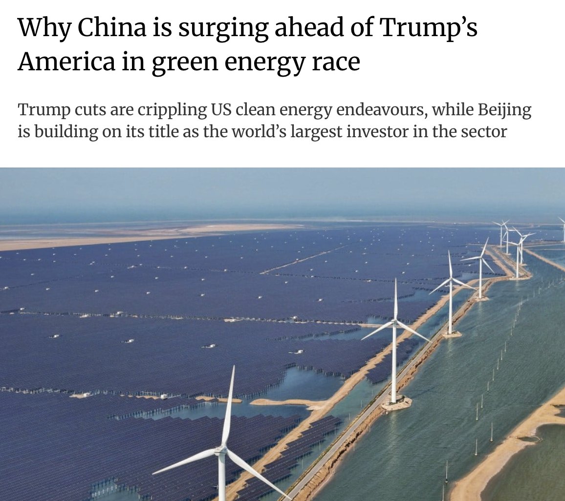 agent_of_change's tweet image. "China is building on its title as the world’s largest renewable energy investor. According to the State Grid Energy Research Institute, China is expected to bolster its national power grid by a record 500 gigawatts (GW) of renewable energy capacity this year."