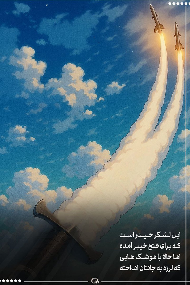 FershtkhobeGod's tweet image. این لشکر حیدر در #ایران_قوی است،که برای فتح خیبر آمده ،اما حالا با موشکهایی✌️ که در #جنگی_که_بردیم لرزه بر جانتان انداخته .