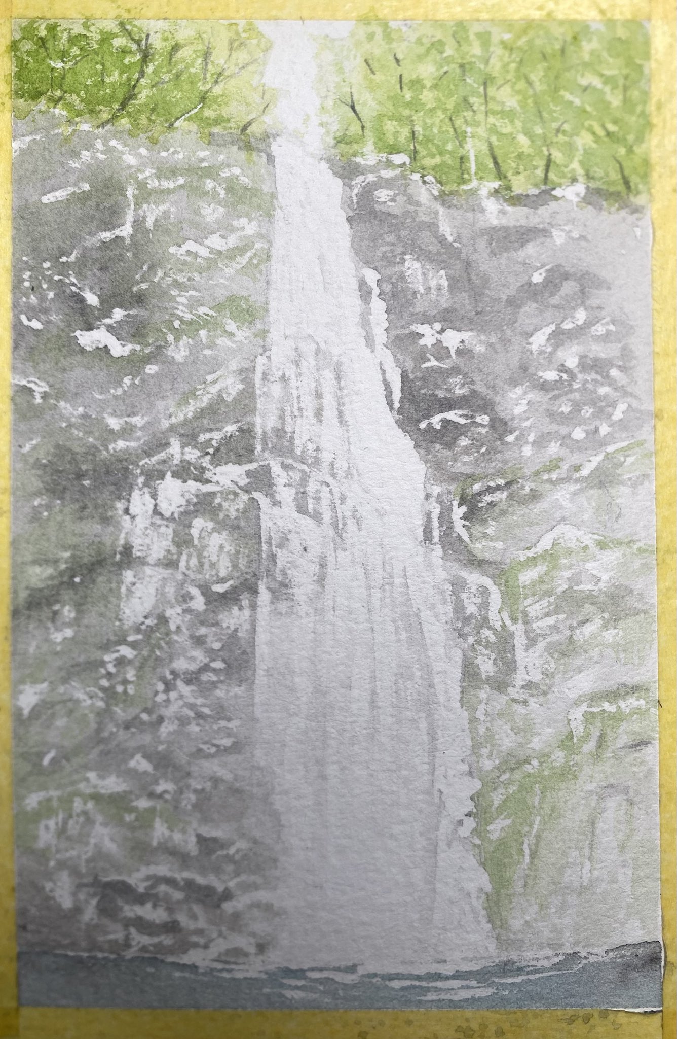 M. Martin 水彩画 「滝」サイン入り m55856591216_1.jpg?1720423465