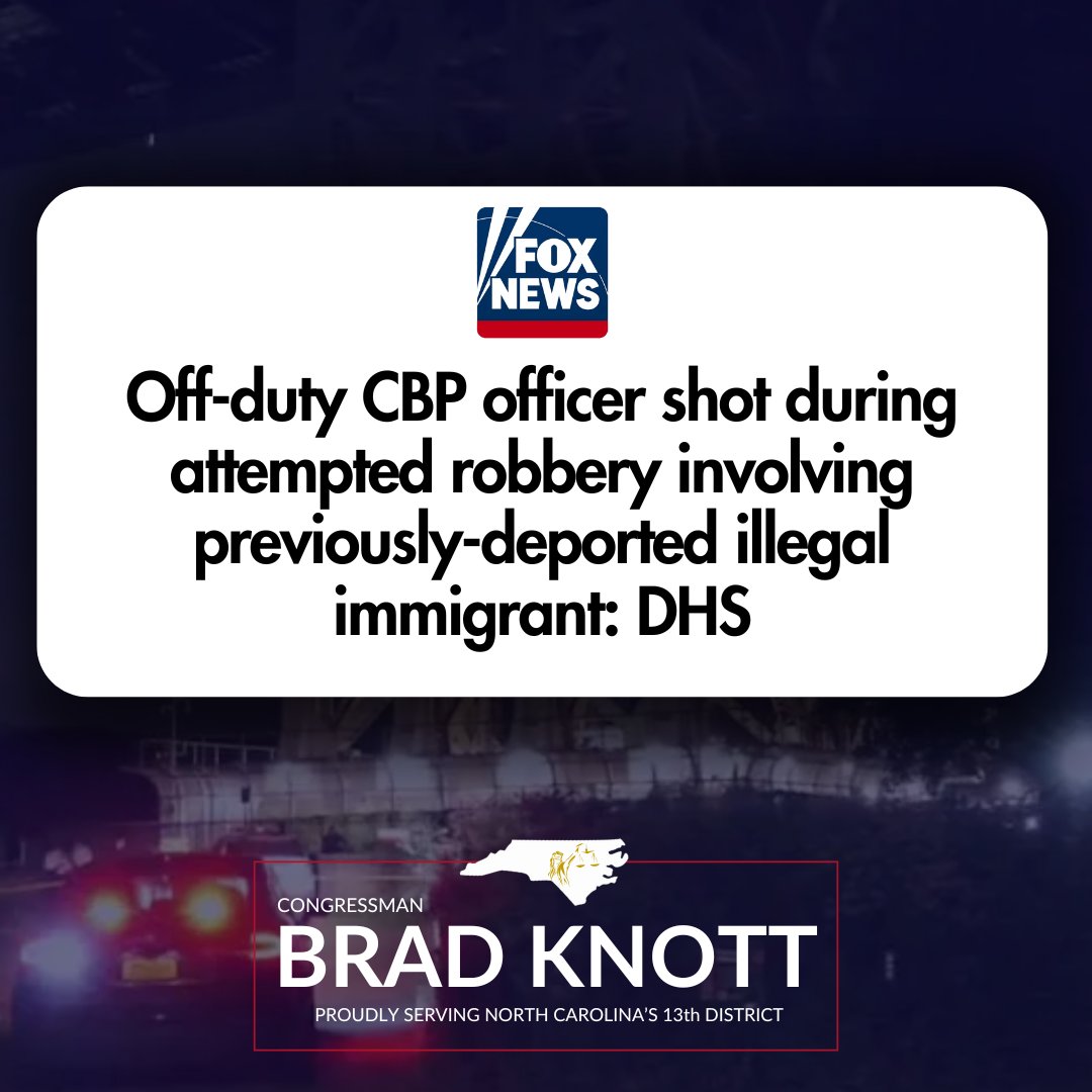 RepKnott's tweet image. Another avoidable tragedy. Mass illegal migration harms all Americans. In NY, a law enforcement hero working to protect our country is shot in the face by a PREVIOUSLY deported illegal alien. This is disgusting.
Mass deportations must continue in earnest. Punishment without…