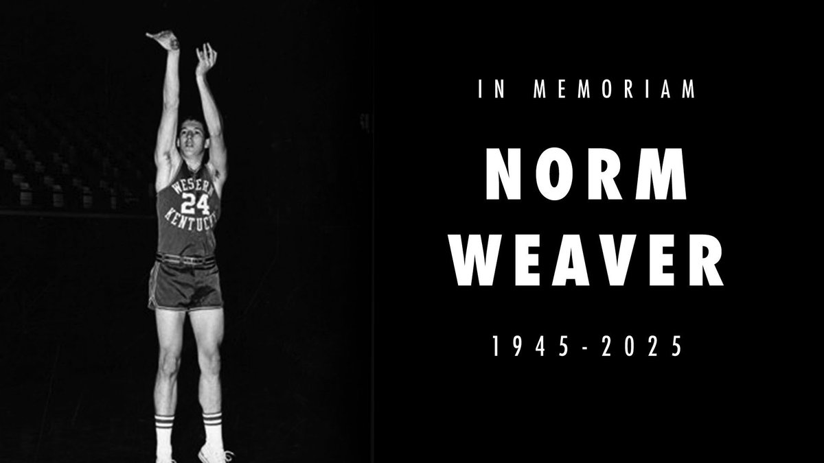 WKUBasketball's tweet image. The WKU community mourns the passing of former Hilltopper Norm Weaver.
๐ bit.ly/4oe18j0