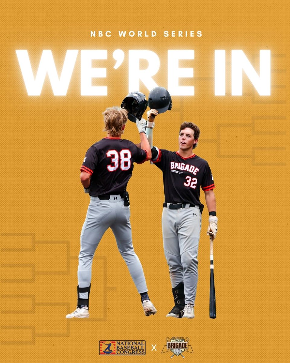 junctioncitybrigade (@jcbrigadebsb) on Twitter photo WE'RE IN!
With a second-place finish in the Jayhawk Collegiate League, we earned a spot in the <a href="/NBCBaseball/">NBC World Series</a> World Series! Stay tuned for a schedule. WE'RE IN!
With a second-place finish in the Jayhawk Collegiate League, we earned a spot in the <a href="/NBCBaseball/">NBC World Series</a> World Series! Stay tuned for a schedule.