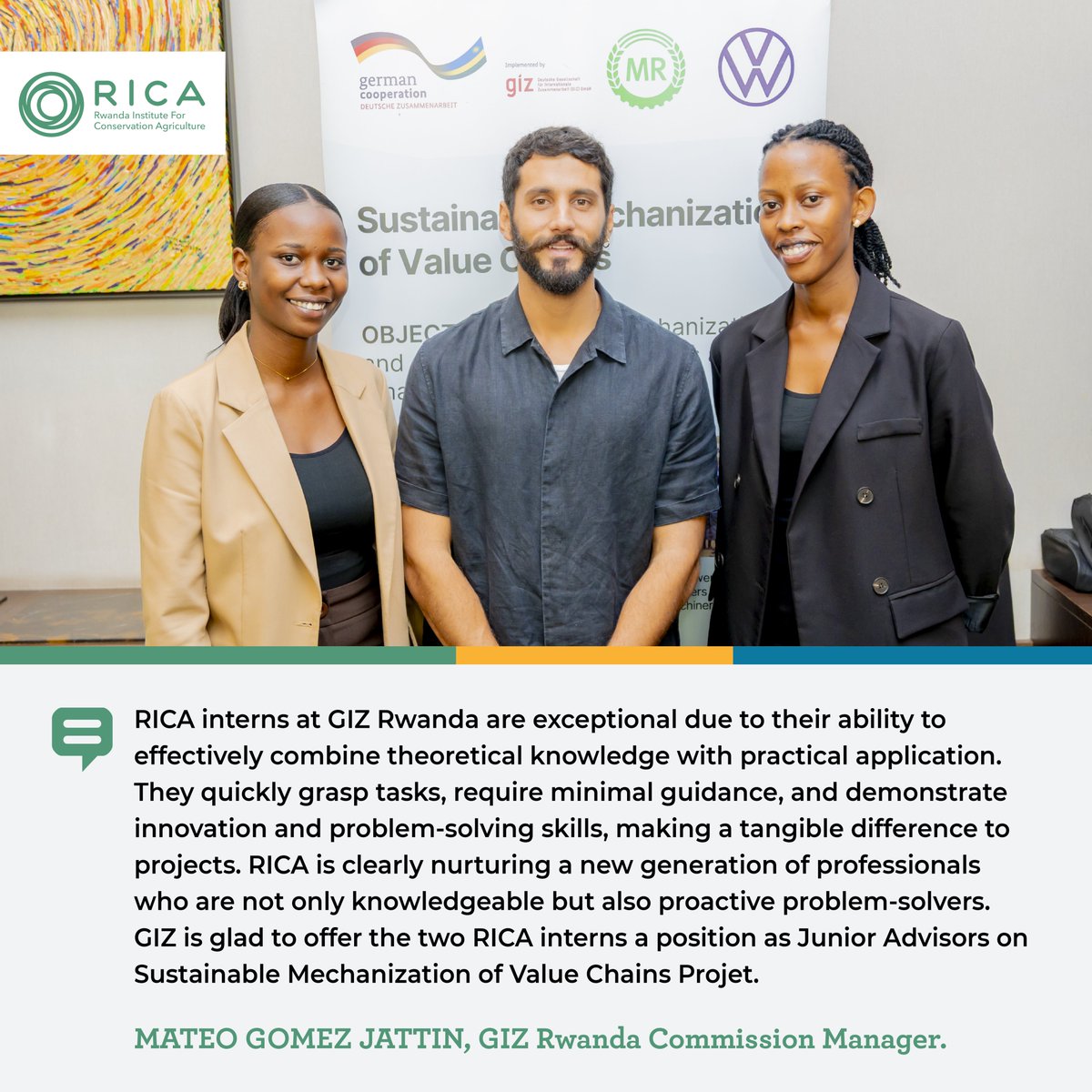 Rwanda Institute for Conservation Agriculture (@rica_rwanda) on Twitter photo #RICA2025JobFair Flashback : @GIZ_Rwanda's Mateo highlights a key strength of RICA students: their ability to be proactive problem-solvers, not just knowledgeable graduates. We value your partnership.
<a href="/RwandaAgri/">Ministry of Agriculture & Animal Resources |Rwanda</a> <a href="/Rwanda_Edu/">Ministry of Education | Rwanda</a> #RICA2025JobFair Flashback : @GIZ_Rwanda's Mateo highlights a key strength of RICA students: their ability to be proactive problem-solvers, not just knowledgeable graduates. We value your partnership.
<a href="/RwandaAgri/">Ministry of Agriculture & Animal Resources |Rwanda</a> <a href="/Rwanda_Edu/">Ministry of Education | Rwanda</a>