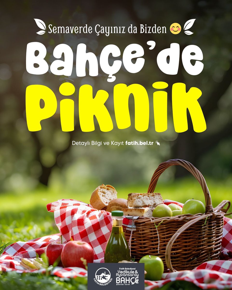 Yedikule ve Ayvansaray Bahçe’de piknik zamanı.🧺

Üstelik semaverde çayınız da bizden.☕

Herkesi bekleriz. 🤗

👉piknik.suricifatih.com