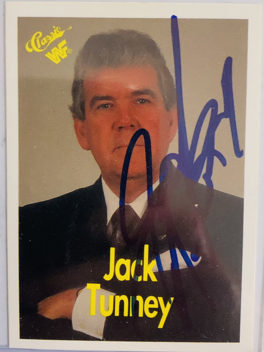BarryHatchet's tweet image. NFS
In light of the sizeable sale price, in a recent auction, thought I’d share the autographed Jack Tunney pieces in my collection.