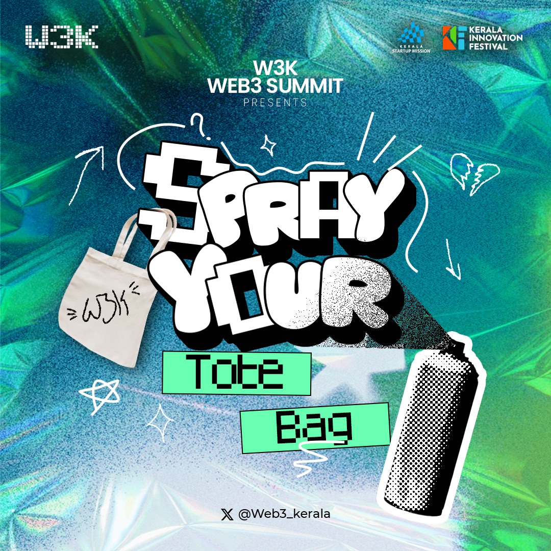Web3_kerala's tweet image. Add some colour to your summit experience 💼
Spray Your Tote Bag is happening at W3K, a fun, hands-on activity for everyone to try 🎨
Let’s get creative together
#w3k #kerala #fun