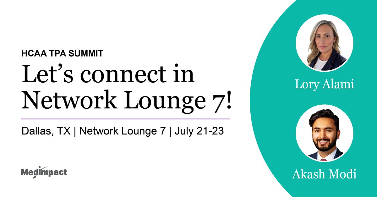 Where can you find the nation’s largest independent pharmacy benefits and health solutions company?

Network Lounge 7 at the #HCAATPASummit!

Come by to learn more about our broad and flexible portfolio of solutions.

#wearemedimpact #atruepartner #pharmacybenefits <a href="/HCAAinfo/">HCAA</a>