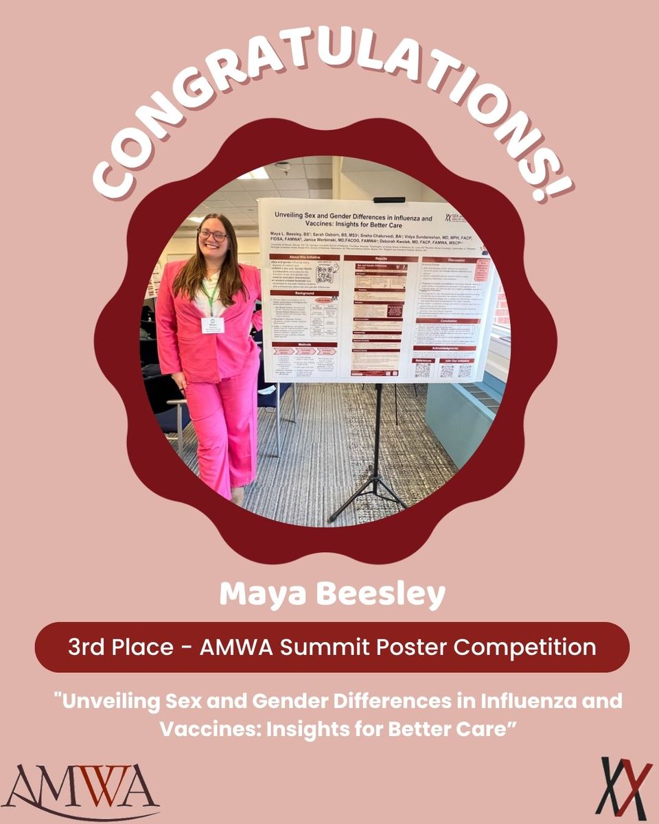 AMWADoctors's tweet image. Congratulations to the poster winners of the Education Summit for Women's Health 🎉
🩺. Help us keep accurate medical education accessible for all healthcare trainees and professionals. Your support counts! Donate now at vist.ly/3ymin #SGHC #AMWA