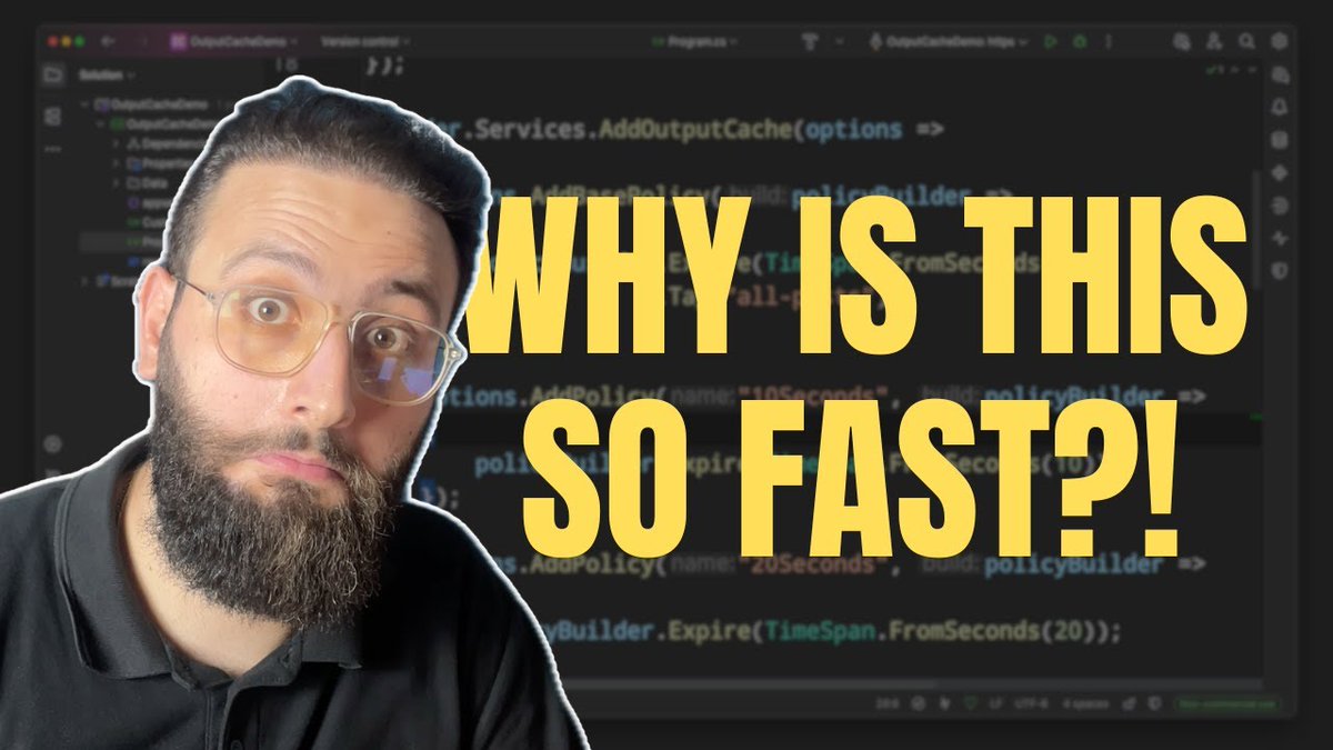 Telerik's tweet image. Slow APIs, begone! 👋 

In this video, @mhdbouk breaks down Output Caching in #dotNET!

Discover how this simple trick can dramatically boost your app&apos;s speed &amp;amp; efficiency: prgress.co/4f5TOSs