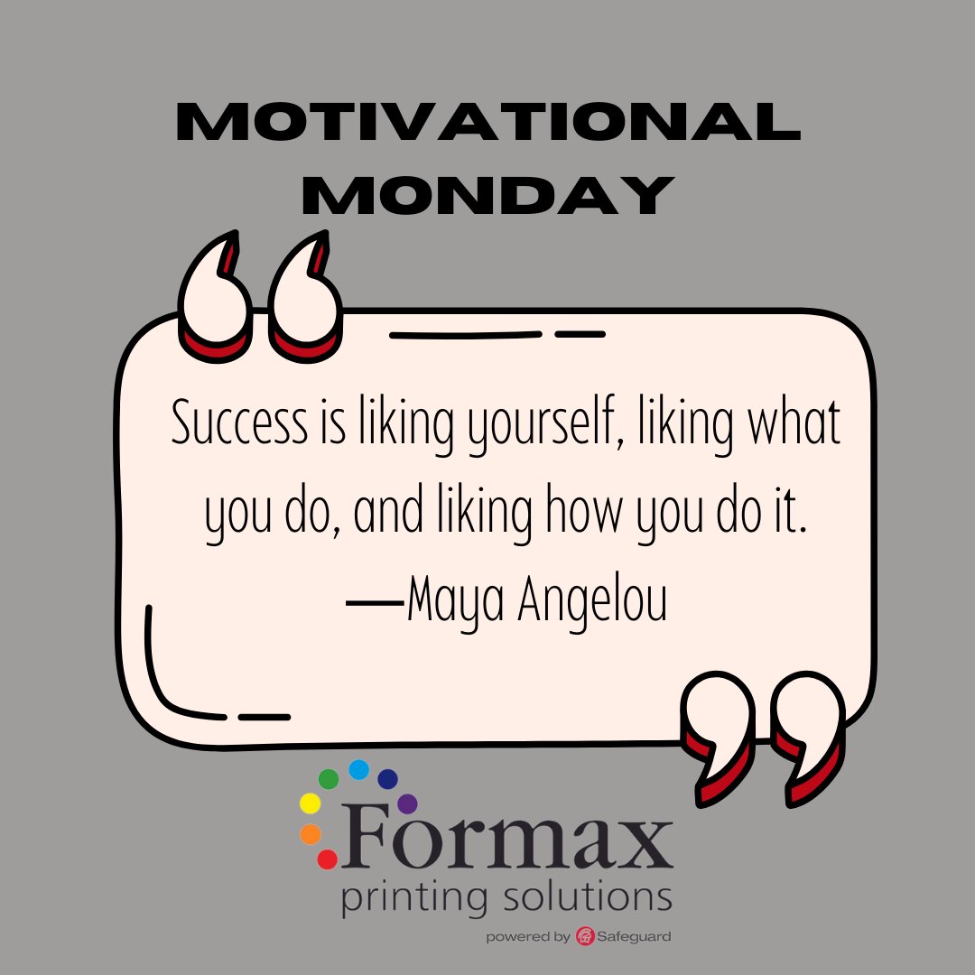 FormaxPrinting's tweet image. 🌟 Rise and shine, it&apos;s #MotivationalMonday! Start your week with a dose of positivity and the ambition to achieve great things. 💪 #MondayMotivation #NewWeekNewGoals #formax #printing #formaxprinting bit.ly/3vZm3Qk