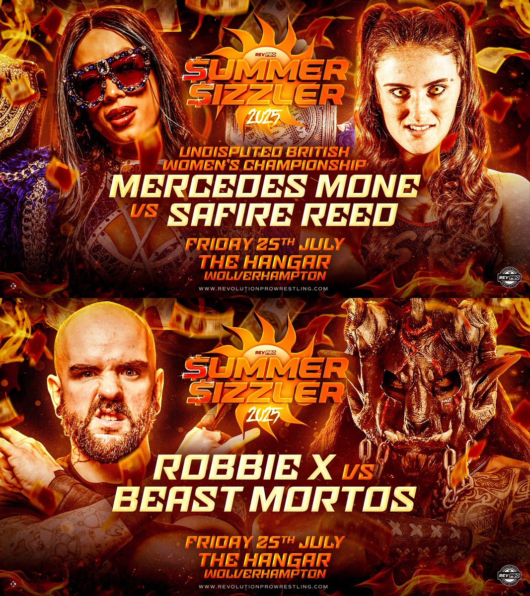DrainBamager's tweet image. Both Mercedes Moné and Beast Mortos will be wrestling at RevPro Summer Sizzler this weekend. 🔥