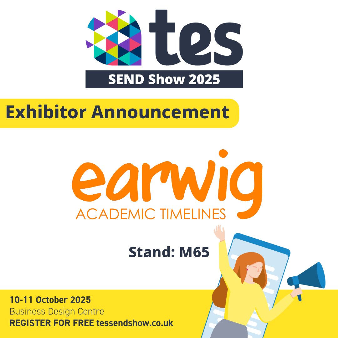 SENDShowUK's tweet image. We&apos;re thrilled to welcome @EarwigAcademic to #TesSENDShow2025! 🥳

The UK’s number 1 SEND assessment software

🔗Find out more here 👉earwigacademic.com
🎟️Register for free here 👉ow.ly/of5G50VVwPp